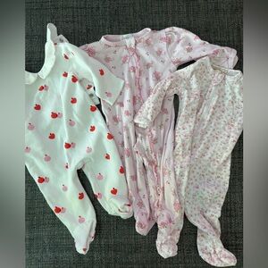 Floral and Apple Print Kids One Piece Set